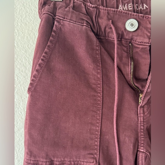 American Eagle Outfitters Red Cargo Jogger Pants Slim Fit Size 0 Petite - Picture 6 of 14
